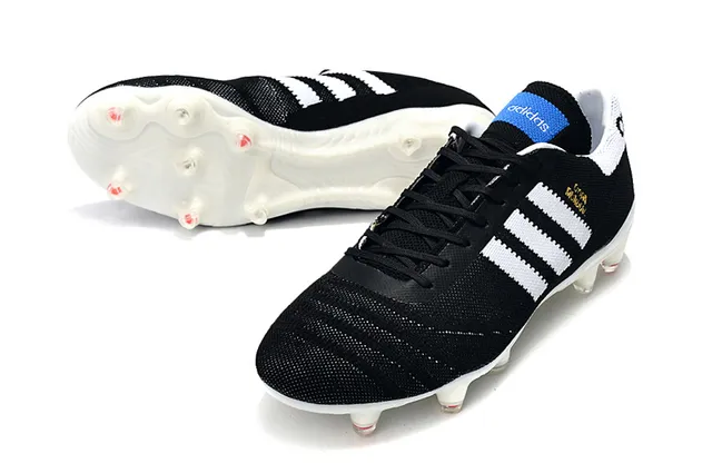 Adidas Copa Mundial কালো সাদা লাল দৃঢ় মাটি ফুটবল জুতা 7