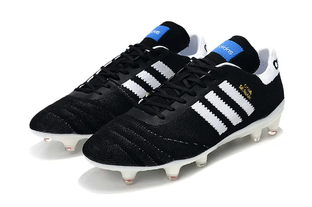 Adidas Copa Mundial কালো সাদা লাল দৃঢ় মাটি ফুটবল জুতা 9