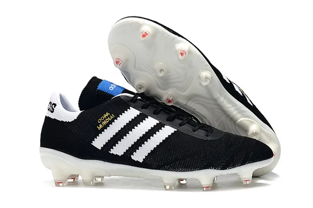 Adidas Copa Mundial কালো সাদা লাল দৃঢ় মাটি ফুটবল জুতা 10