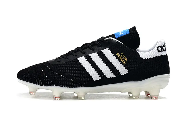 Adidas Copa Mundial কালো সাদা লাল দৃঢ় মাটি ফুটবল জুতা 12