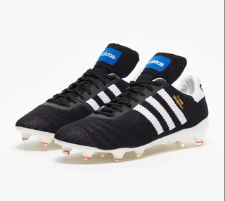 Adidas Copa Mundial কালো সাদা লাল দৃঢ় মাটি ফুটবল জুতা 17