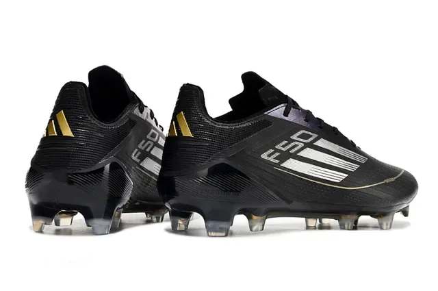 Adidas F50 Black Gold Textured Synthetic Upper Outsole Firm-Ground Soccer Shoes 4