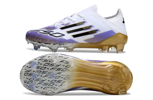 Adidas F50 Blue Multicolor Low-Cut Knit Upper Sprintweb Cage Overlay Firm-Ground Soccer Shoes 2