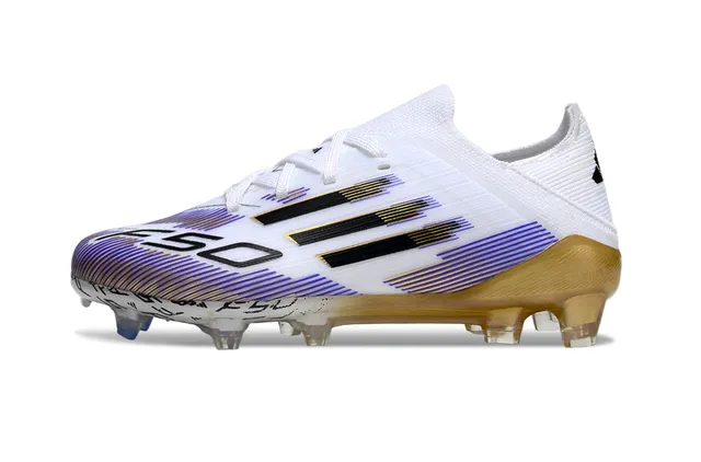 Adidas F50 Blue Multicolor Low-Cut Knit Upper Sprintweb Cage Overlay Firm-Ground Soccer Shoes 3