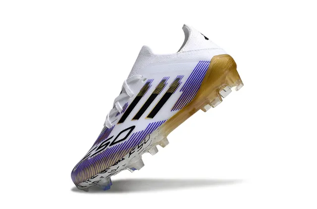 Adidas F50 Blue Multicolor Low-Cut Knit Upper Sprintweb Cage Overlay Firm-Ground Soccer Shoes 4