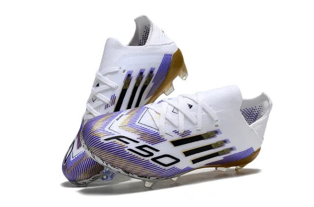 Adidas F50 Blue Multicolor Low-Cut Knit Upper Sprintweb Cage Overlay Firm-Ground Soccer Shoes 5