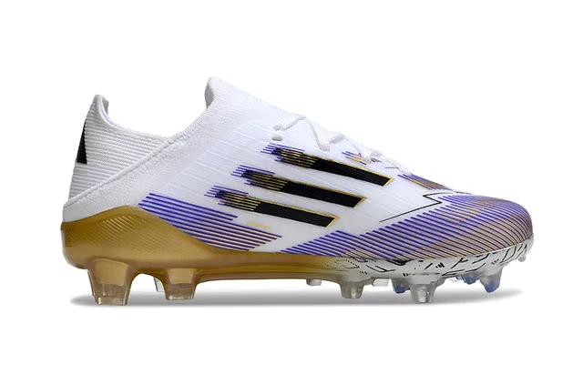 Adidas F50 Blue Multicolor Low-Cut Knit Upper Sprintweb Cage Overlay Firm-Ground Soccer Shoes 8