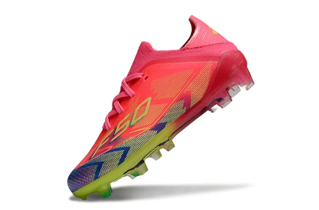 Adidas F50 Blue Multicolor Low-Cut Knit Upper Sprintweb Cage Overlay Firm-Ground Soccer Shoes 17