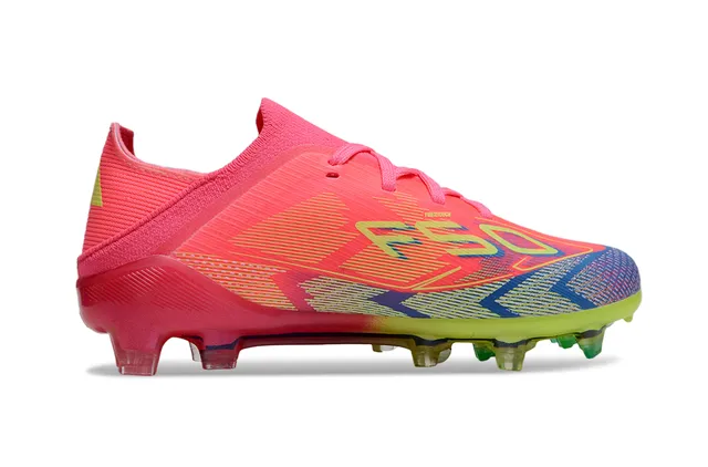 Adidas F50 Blue Multicolor Low-Cut Knit Upper Sprintweb Cage Overlay Firm-Ground Soccer Shoes 22
