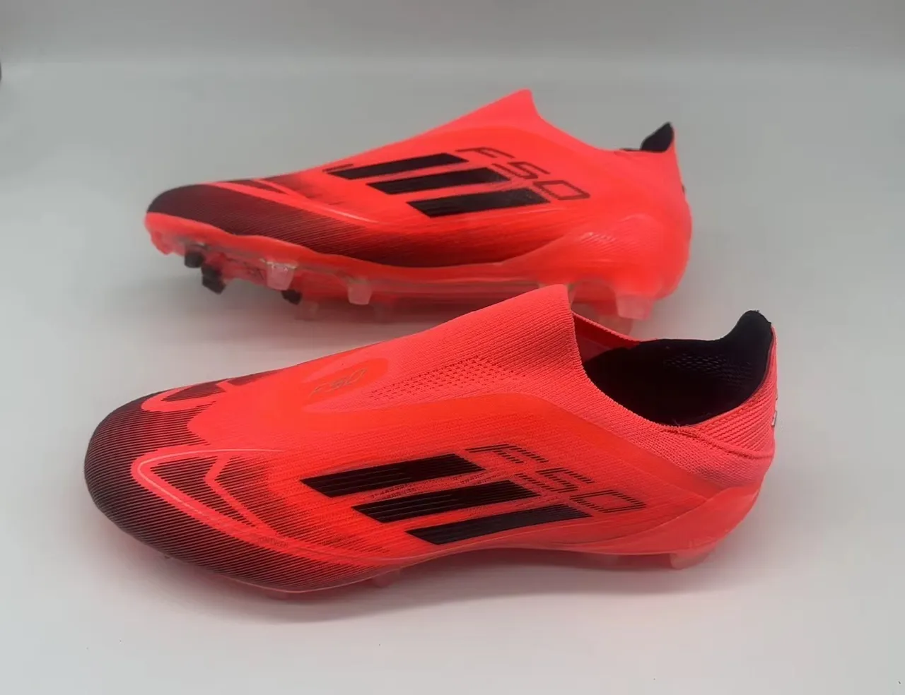 Adidas F50 Laranja Neón Preto Campo Firme Sapatos de Futebol 2