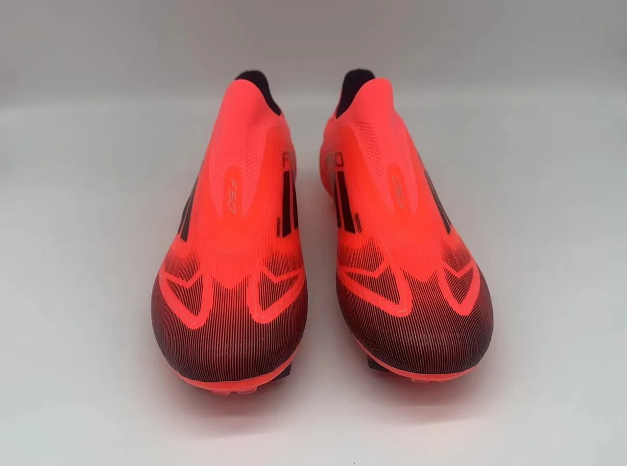 Adidas F50 Laranja Neón Preto Campo Firme Sapatos de Futebol 4