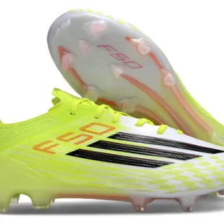 Adidas F50 Neon Yellow White Black Firm-Ground Soccer Shoes