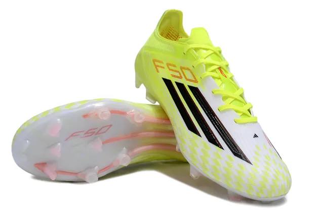 Adidas F50 Neon Yellow White Black Firm-Ground Soccer Shoes 4