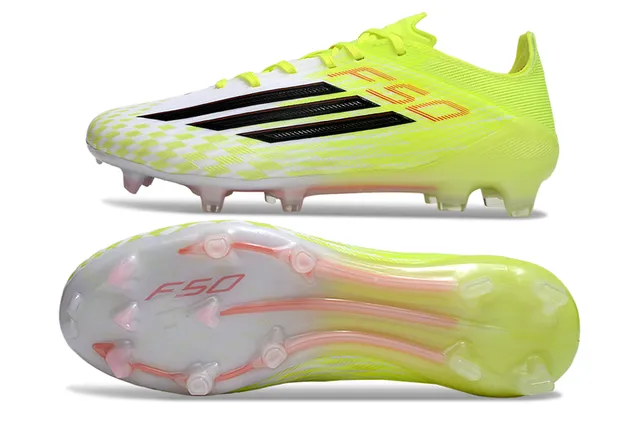 Adidas F50 Neon Yellow White Black Firm-Ground Soccer Shoes 6