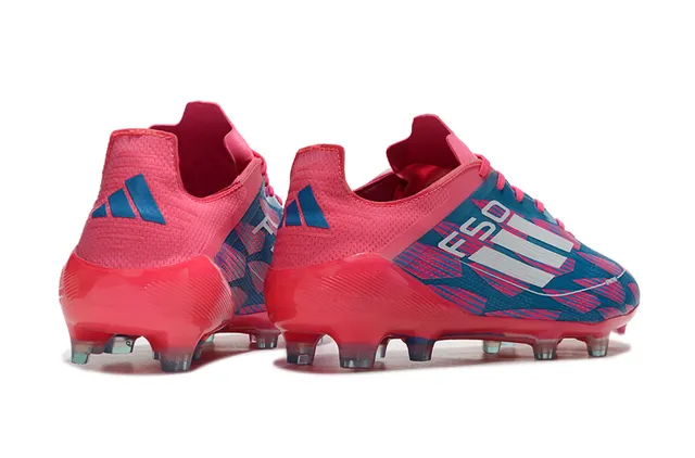 Adidas F50 Pink Blue Low-Cut Sock-Fit Upper Firm-Ground Soccer Shoes 5