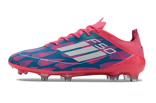 Adidas F50 Pink Blue Low-Cut Sock-Fit Upper Firm-Ground Soccer Shoes 7