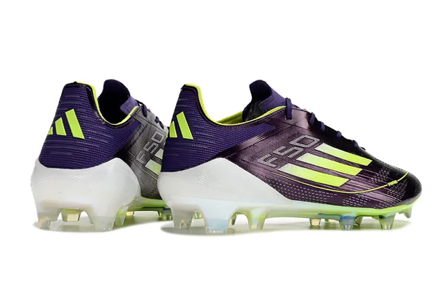 Adidas F50 Purple Yellow Low-Cut Collar Sprintweb Mesh Upper Firm-Ground Soccer Shoes 4