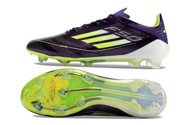 Adidas F50 Purple Yellow Low-Cut Collar Sprintweb Mesh Upper Firm-Ground Soccer Shoes 5