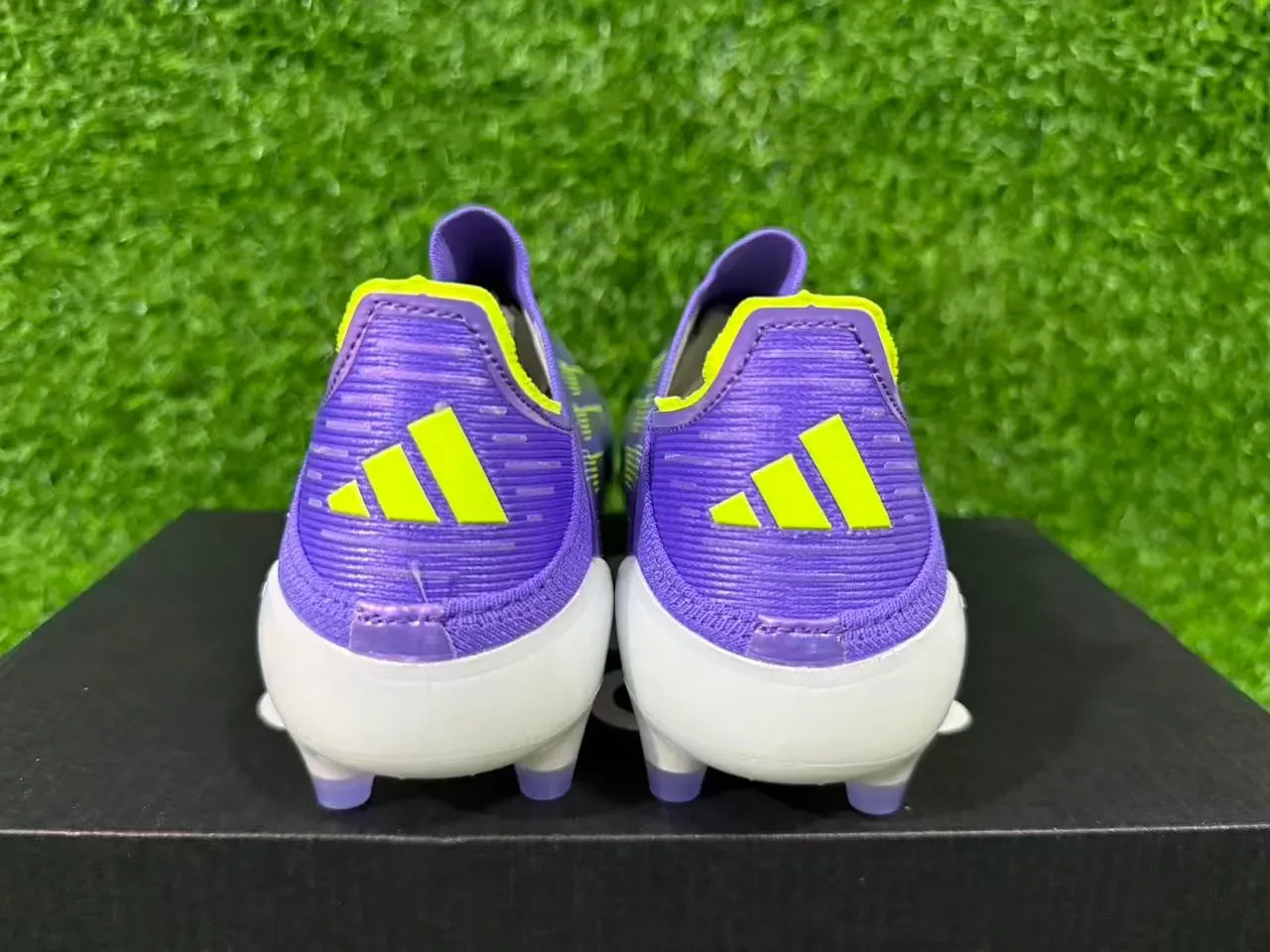 Adidas F50 Violet Jaune Col de Chaussette Tige Iridescente Firm-Ground Chaussures de Football 4