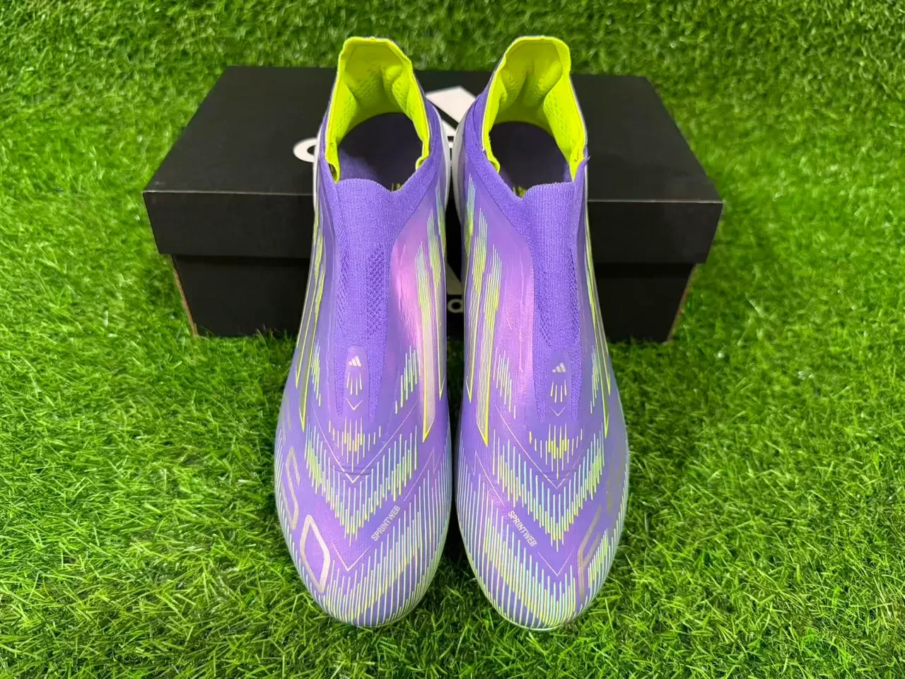 Adidas F50 Violet Jaune Col de Chaussette Tige Iridescente Firm-Ground Chaussures de Football 5