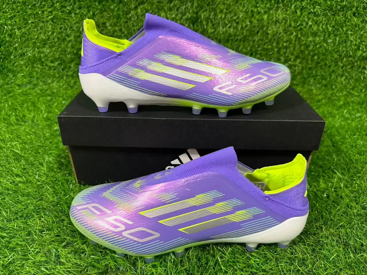 Adidas F50 Violet Jaune Col de Chaussette Tige Iridescente Firm-Ground Chaussures de Football 8