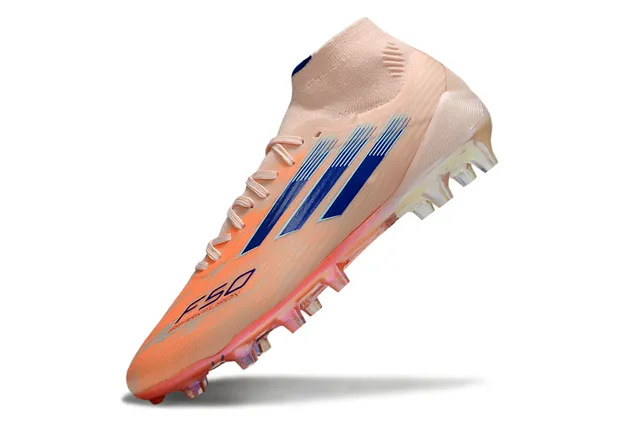 Adidas F50 Sparkle Fusion Beige Orange Blue أحذية كرة القدم للأرض الصلبة 3