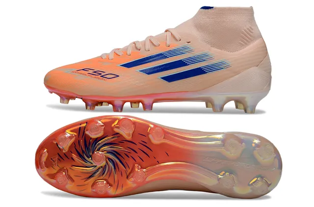 Adidas F50 Sparkle Fusion Beige Orange Blue أحذية كرة القدم للأرض الصلبة 6