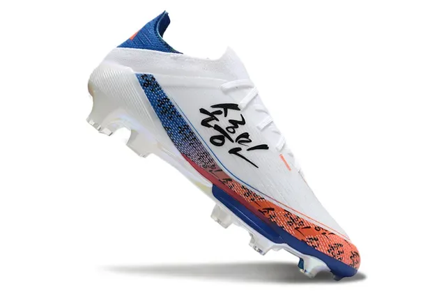 Adidas F50 Branco Azul Baixo Corte Malha Superior Placa Translucida Solo Firme Sapatos de Futebol 2