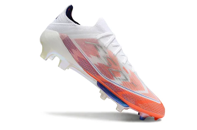 Adidas F50 White Orange Lightweight Knit Upper Sprintweb Cage Overlay Firm-Ground Soccer Shoes 2