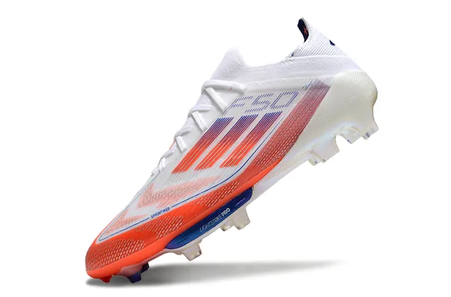 Adidas F50 White Orange Lightweight Knit Upper Sprintweb Cage Overlay Firm-Ground Soccer Shoes 3