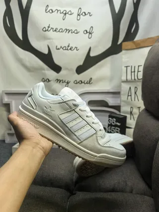 Adidas Forum Beige Gray Low-Top Cupsole Lifestyle Sneakers 5