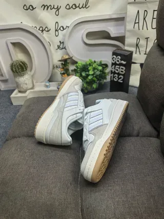 Adidas Forum Beige Gray Low-Top Cupsole Lifestyle Sneakers 6