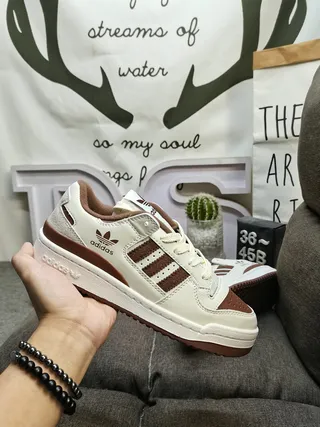 Adidas Forum Low Off-White and Brown Lifestyle Sneakers 5