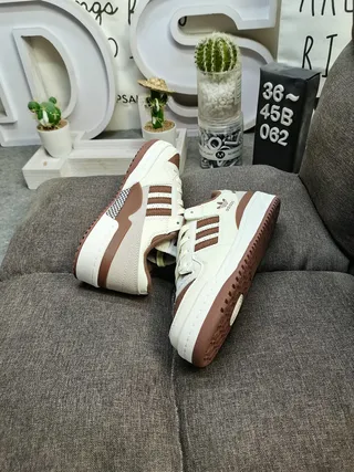 Adidas Forum Low Off-White and Brown Lifestyle Sneakers 6