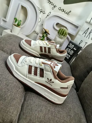 Adidas Forum Low Off-White and Brown Lifestyle Sneakers 7