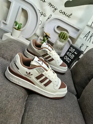 Adidas Forum Low Off-White and Brown Lifestyle Sneakers 9