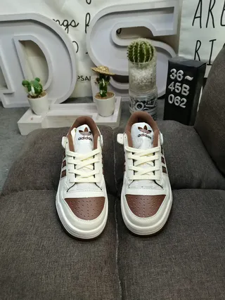 Adidas Forum Low Off-White and Brown Lifestyle Sneakers 10