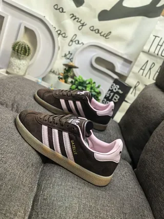 Adidas Gazelle Brown and Pink Suede Lifestyle Sneakers 7