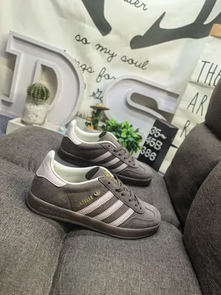 Adidas Gazelle Dark Gray and Pink Lifestyle Sneakers 9