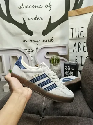 Adidas Gazelle Off-White and Navy Lifestyle Sneakers 5