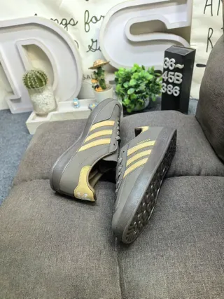 Adidas Gazelle Olive Gray and Gold Lifestyle Sneakers 6