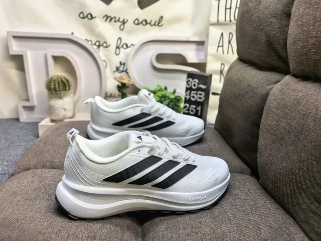 Adidas Gray Beige Mesh-and-Synthetic Upper Tonal Three-Stripe Branding Sneakers 11