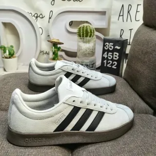 Adidas Gray Black Low-Top Suede-Like Upper Lifestyle Sneakers