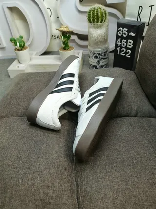 Adidas Gray Black Low-Top Suede-Like Upper Lifestyle Sneakers 6