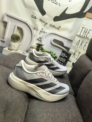 Adidas Gray Black Mesh Upper Three-Stripe Side Branding Lifestyle Sneakers 9