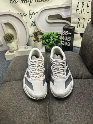 Adidas Gray Black Mesh Upper Three-Stripe Side Branding Lifestyle Sneakers 10
