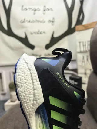 Adidas Gray Blue Knit Upper Gradient Three Stripes Lifestyle Sneakers 13