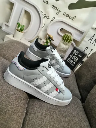Adidas Gray White Low-Top Perforated Toebox Lifestyle Sneakers 3