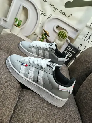 Adidas Gray White Low-Top Perforated Toebox Lifestyle Sneakers 5