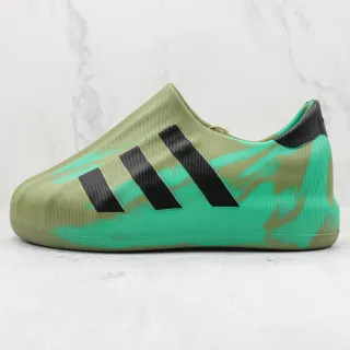 Adidas Green Black Slip-On Ribbed Textile Upper Lifestyle Sneakers